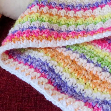 Sundae Treats Ice Cream Pastel Baby Blanket Crochet Pattern • (DK Weight)