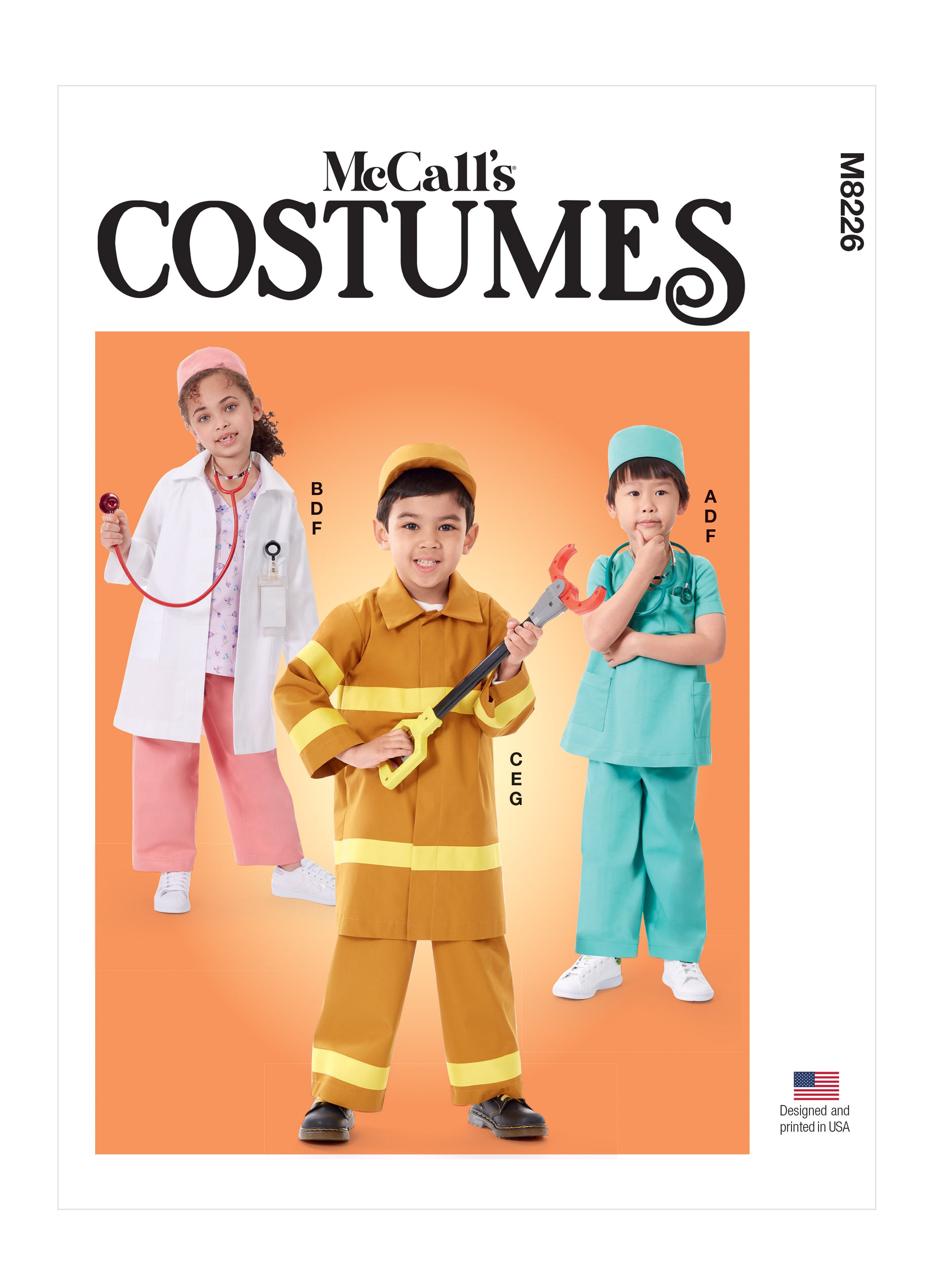 McCall's Children's First Responder Costume M8226 - Paper Pattern, Size 3-4-5-6-7-8