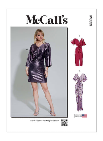 McCall's Misses' Knit Dress M8339 - Sewing Pattern