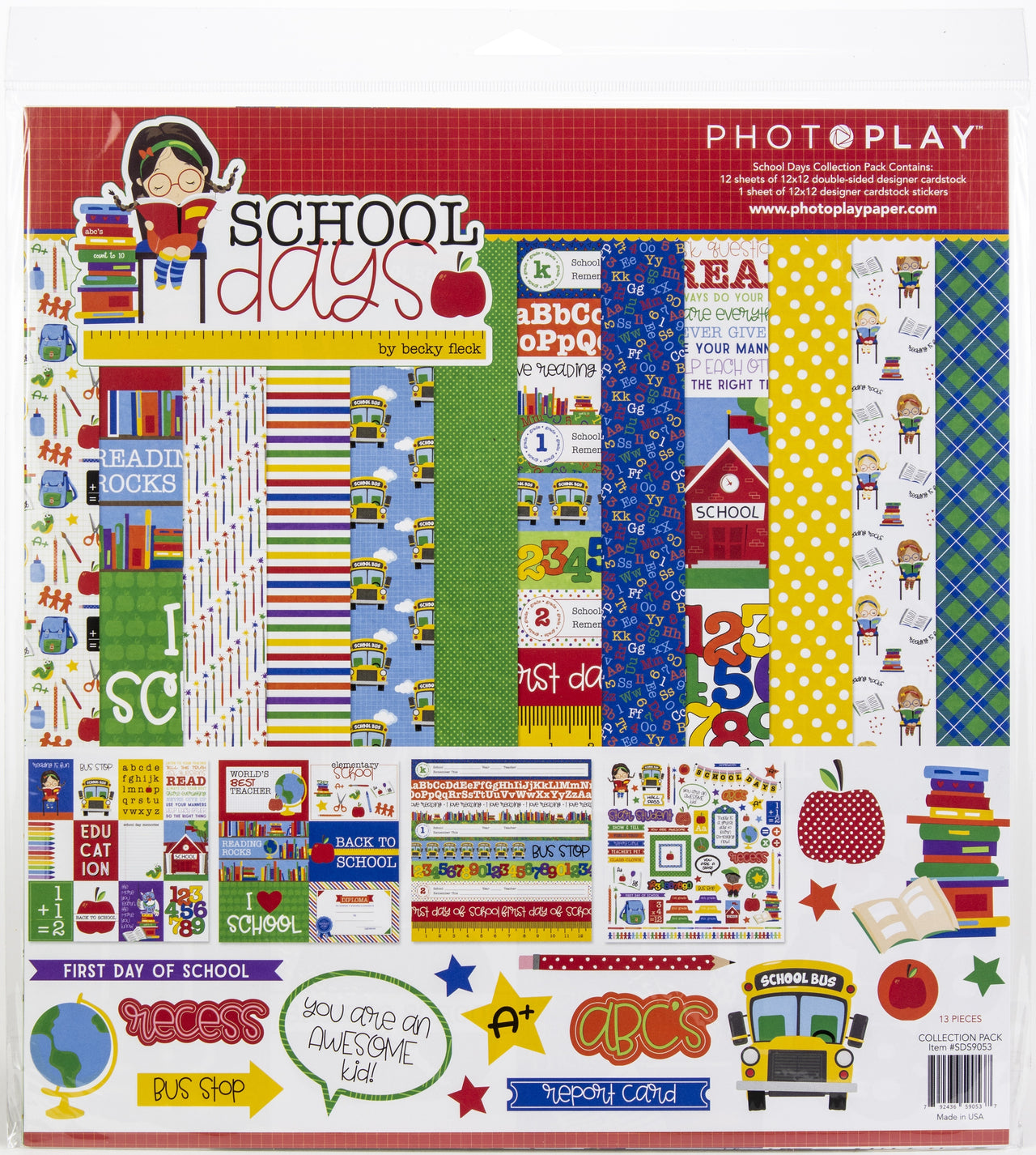 Photoplay Paper PhotoPlay Collection Pack 12"X12" - School Days