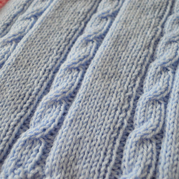 Cable Baby Blankets in two simple designs