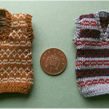 1:12th scale Mans striped Fairisle slipover