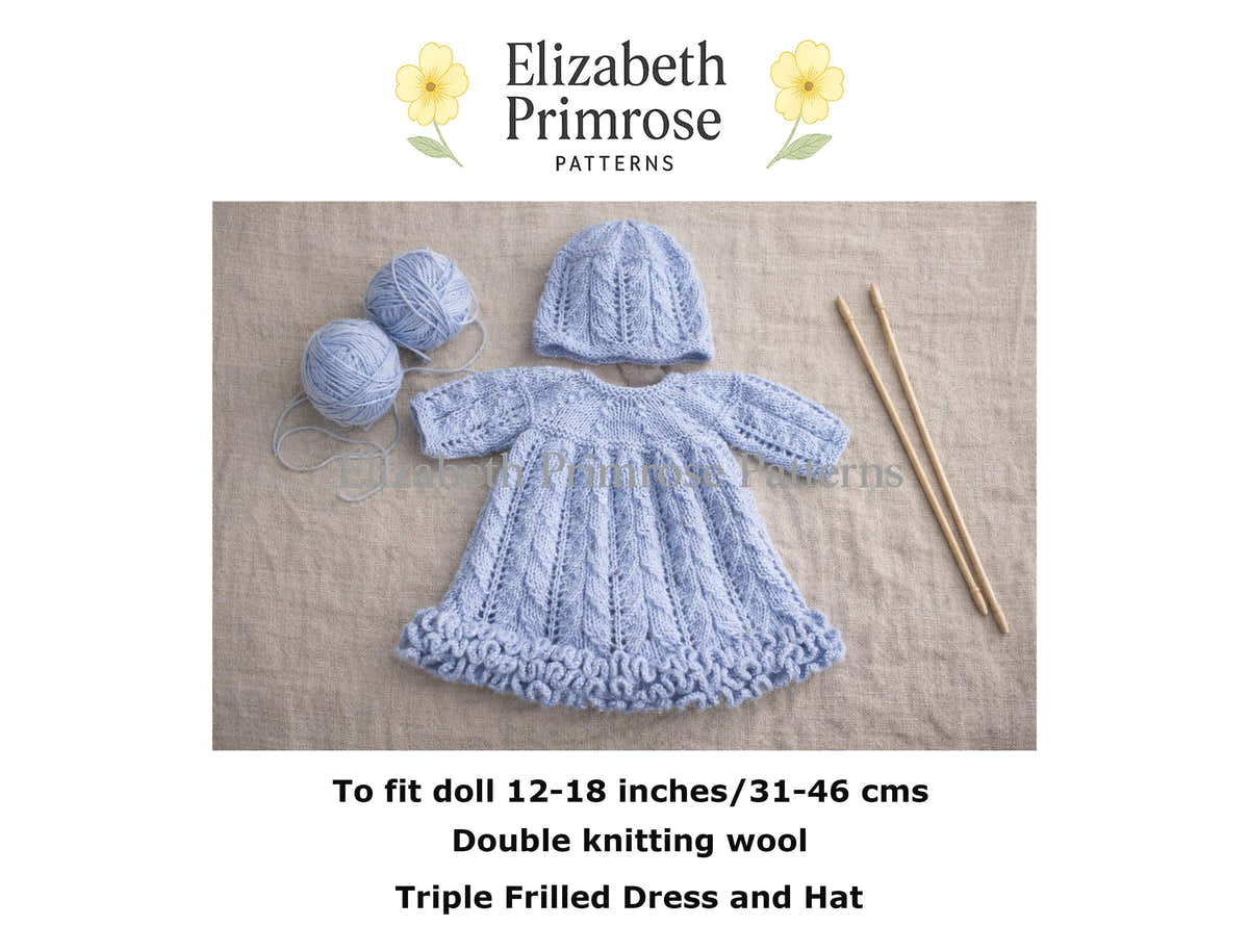 Triple Frill Doll Dress and Hat P59