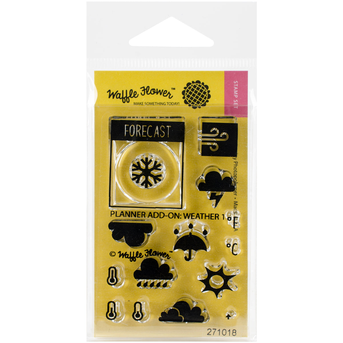 Waffle Flower Crafts Clear Stamps 2"X3" - Planner Add-On: Weather 1