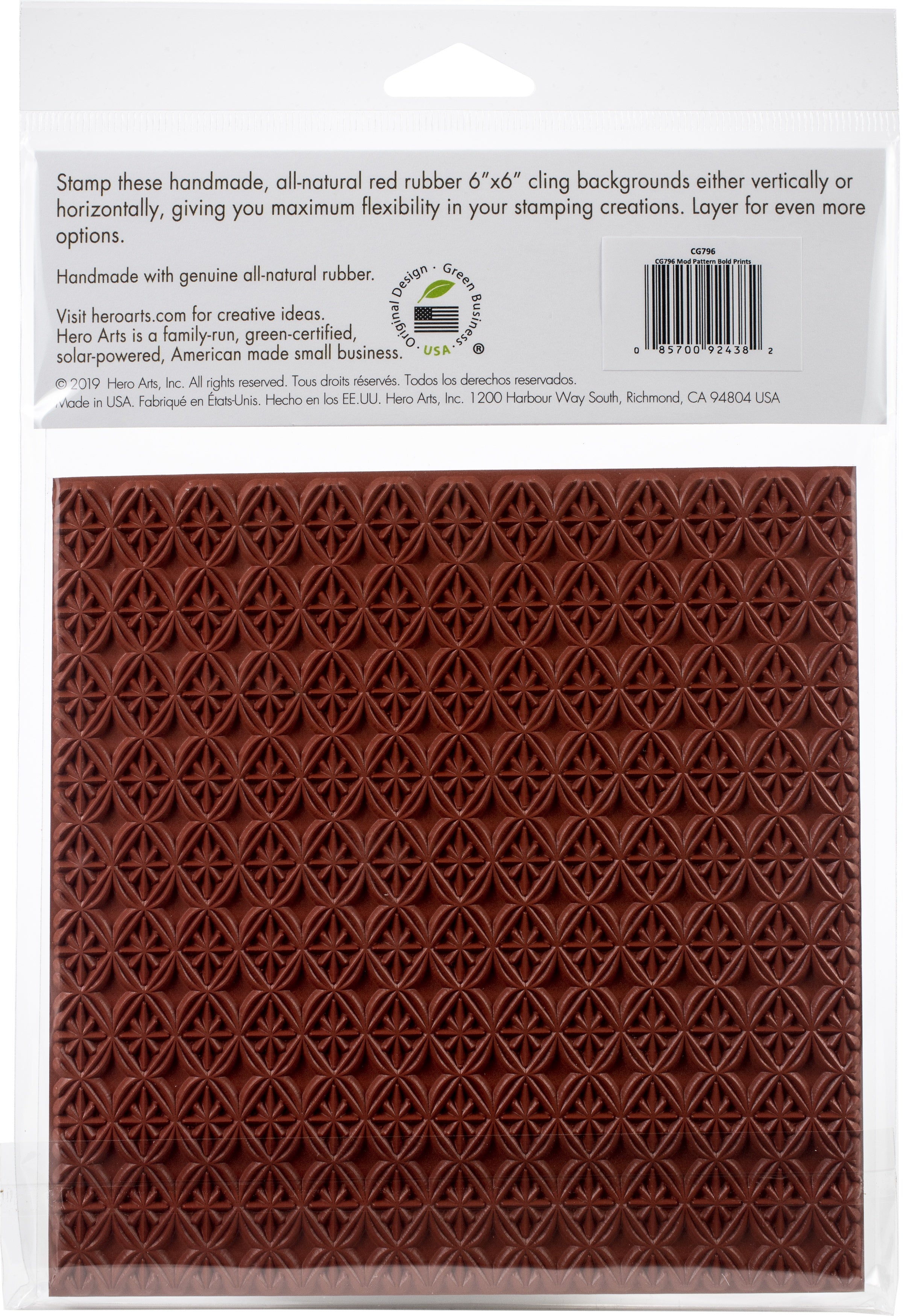 Hero Arts Background Cling Stamp 6"X6" - Mod Pattern Bold Prints