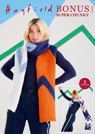 Scarves in Hayfield Bonus Super Chunky - 10620 - Downloadable PDF
