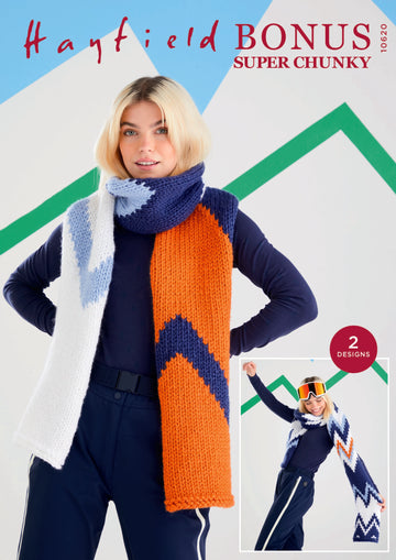 Scarves in Hayfield Bonus Super Chunky - 10620 - Downloadable PDF