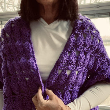 Purple Peacock Shawl