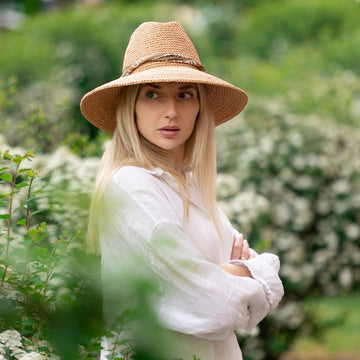 Wide brim raffia hat Safari
