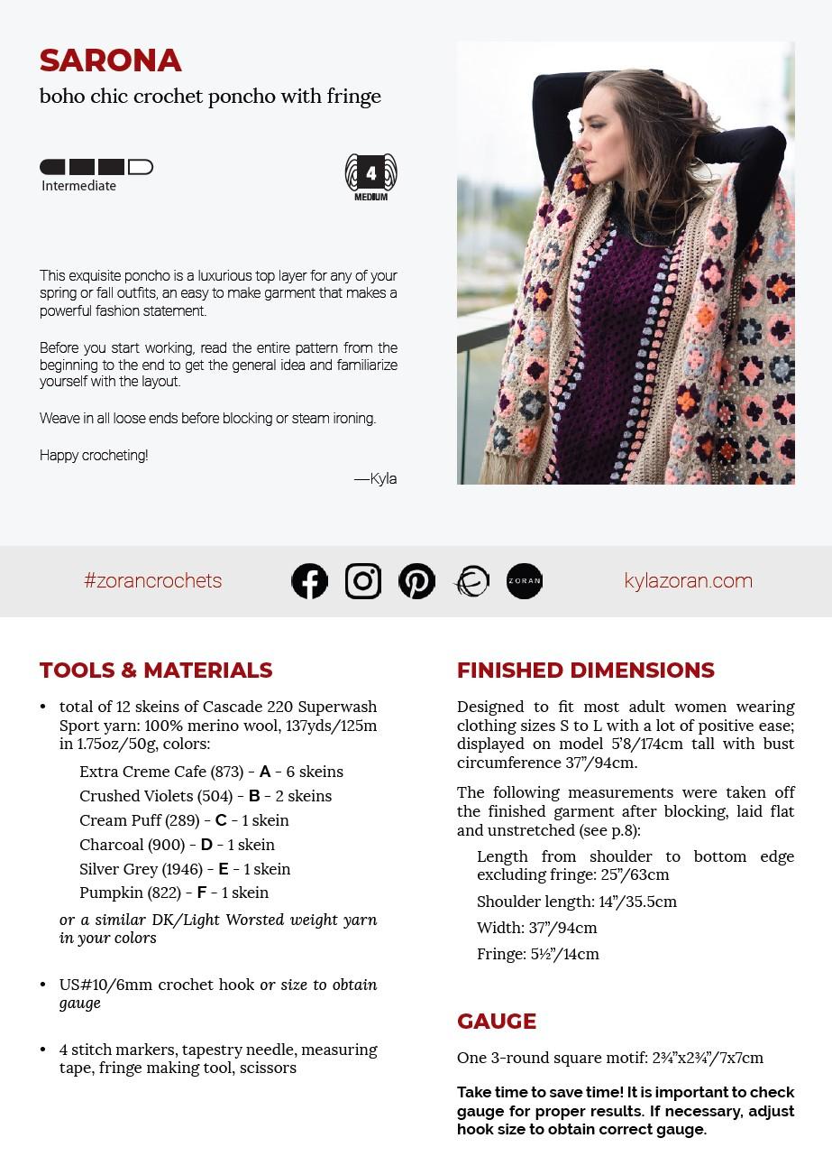 Sarona boho chic crochet poncho