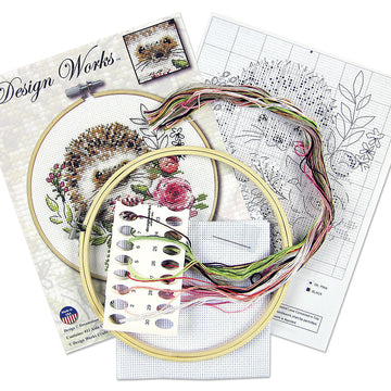Design Works Hedgehog Cross Stitch Kit - 8in Round