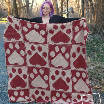 Cute Paw Print C2C Blanket