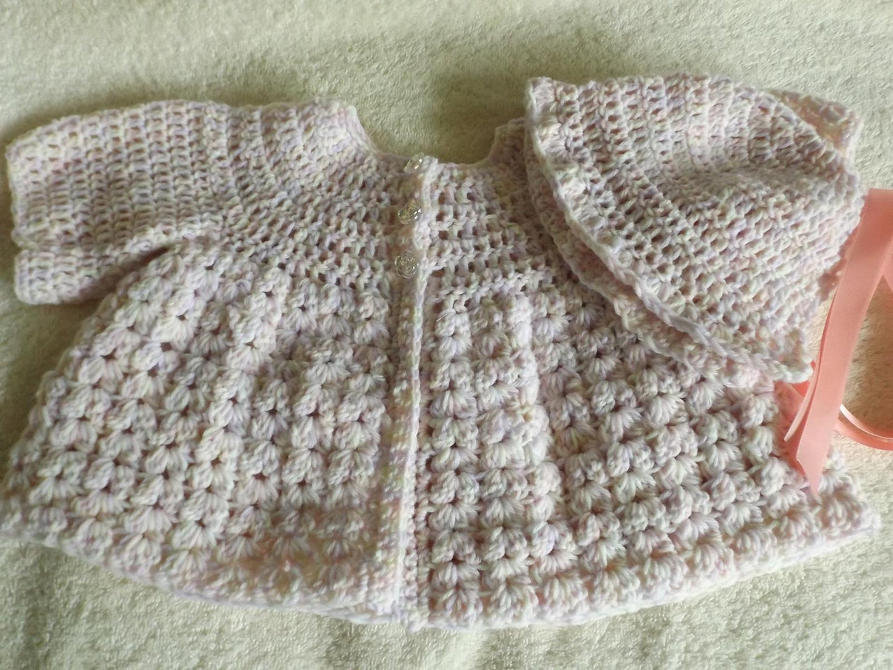 No 40 Puff Stitch Shell Matinee Coat and Bonnet
