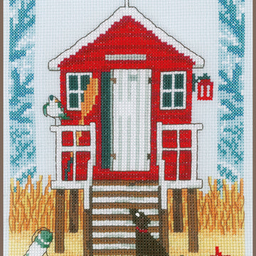 Vervaco Beach Cabin Cross Stitch Kit - 18cm x 21cm