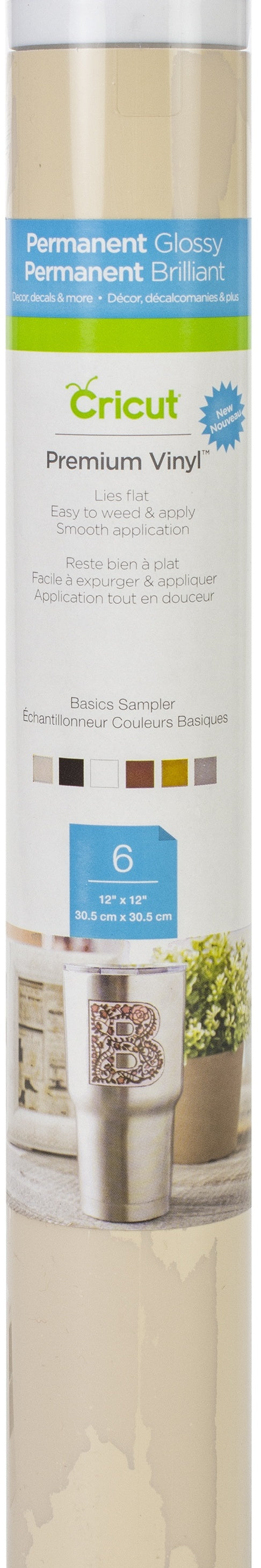 Cricut Permanent Vinyl Sampler 12"X12" 6/Pkg - Basics
