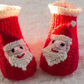 Santa Face Baby Booties