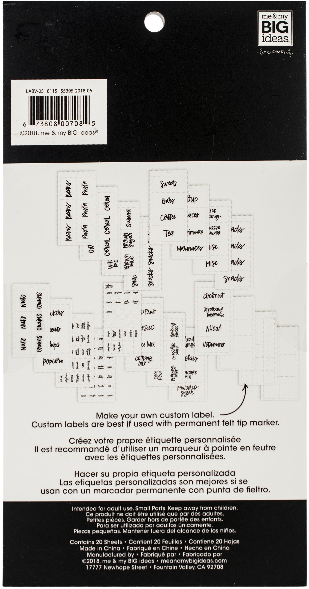 Storage Labels - Pantry, 194/Pkg