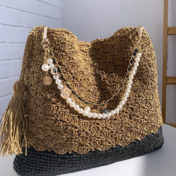 Two-Tone Raffia Hobo Bag Crochet Pattern