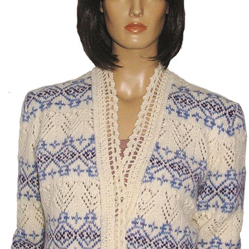 Delft - Fair Isle & Lace cardigan