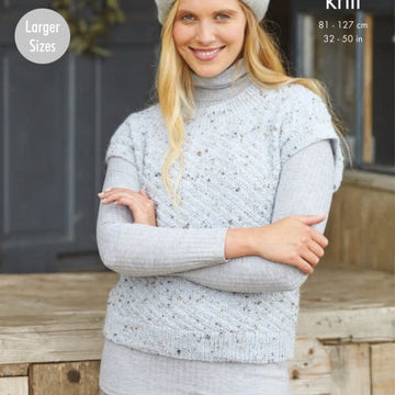 Ladies Round and V Neck Tanks in King Cole Homespun DK - P5796 - Leaflet