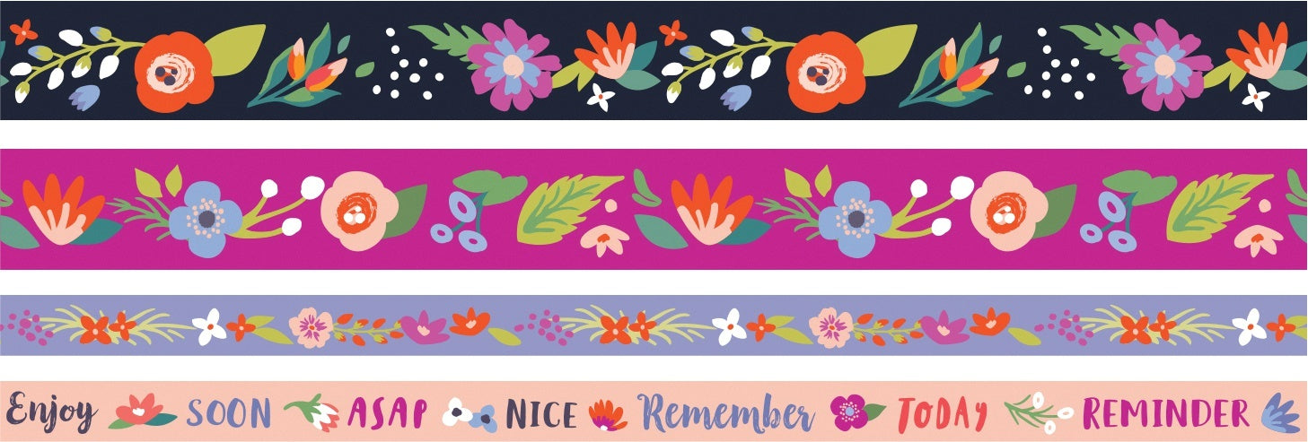 We R Memory Keepers We R Washi Tape Rolls 4/Pkg - Dark Floral