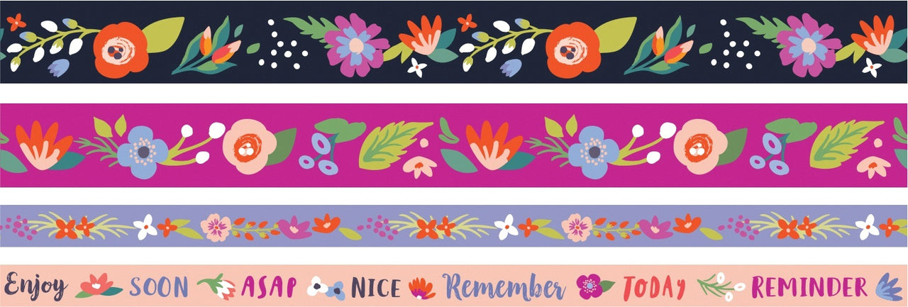 We R Memory Keepers We R Washi Tape Rolls 4/Pkg - Dark Floral