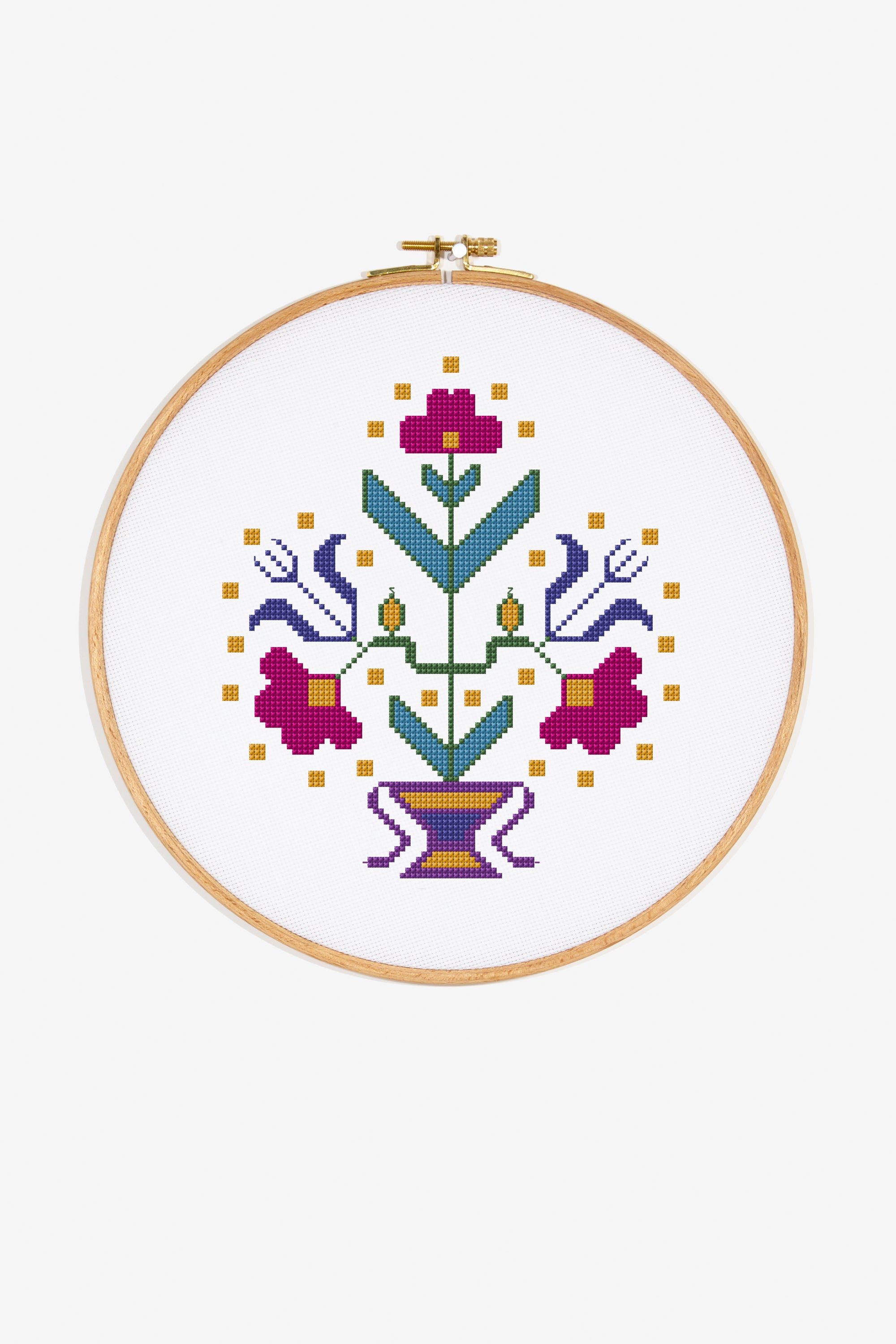 Symmetrical Turkish Flowers in DMC - PAT0687 -  Downloadable PDF
