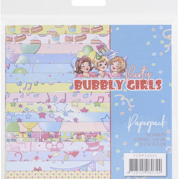 Find It Trading Yvonne Creations Paper Pack 6"X6" 23/Pkg - Bubbly Girls Party, Double-Sided