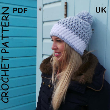 Crochet hat pattern Nordic Snow Hat UK