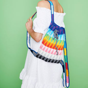 "Graphic Backpack" - Free Bag Crochet Pattern in Paintbox Yarns Cotton Aran - COT-AR-CRO-ACC-001