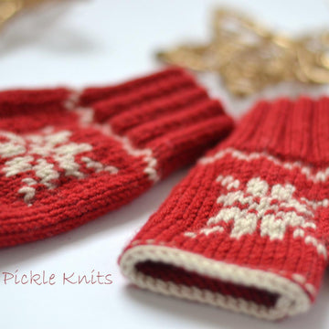 Snowflake Fingerless Mittens