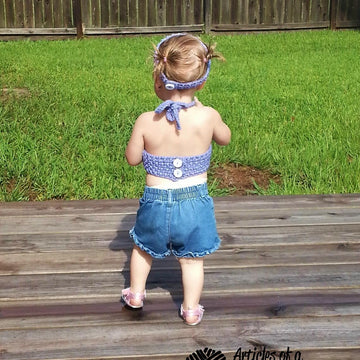 Mermaid Bikini Top with Matching Headband NB - 2T