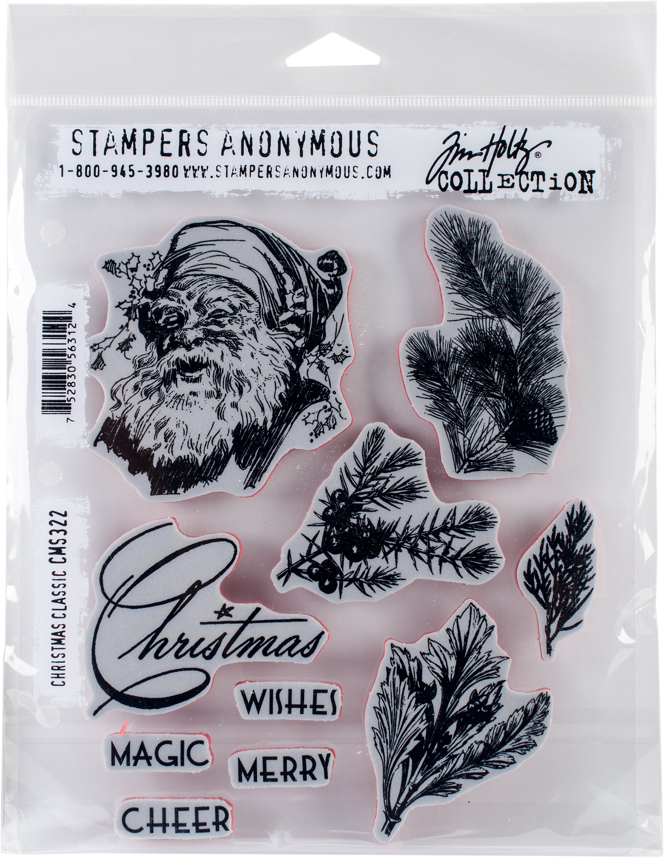 Stampers Anonymous Tim Holtz Cling Stamps 7"X8.5" - Christmas Classic