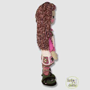 24 inch crochet doll pattern PDF, XL amigurumi doll, Pippa