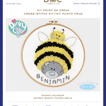 DMC Me To You - Tatty Teddy & Tiny Tatty Teddy - Bumble Beanie (with 5" hoop) - 12.5cm