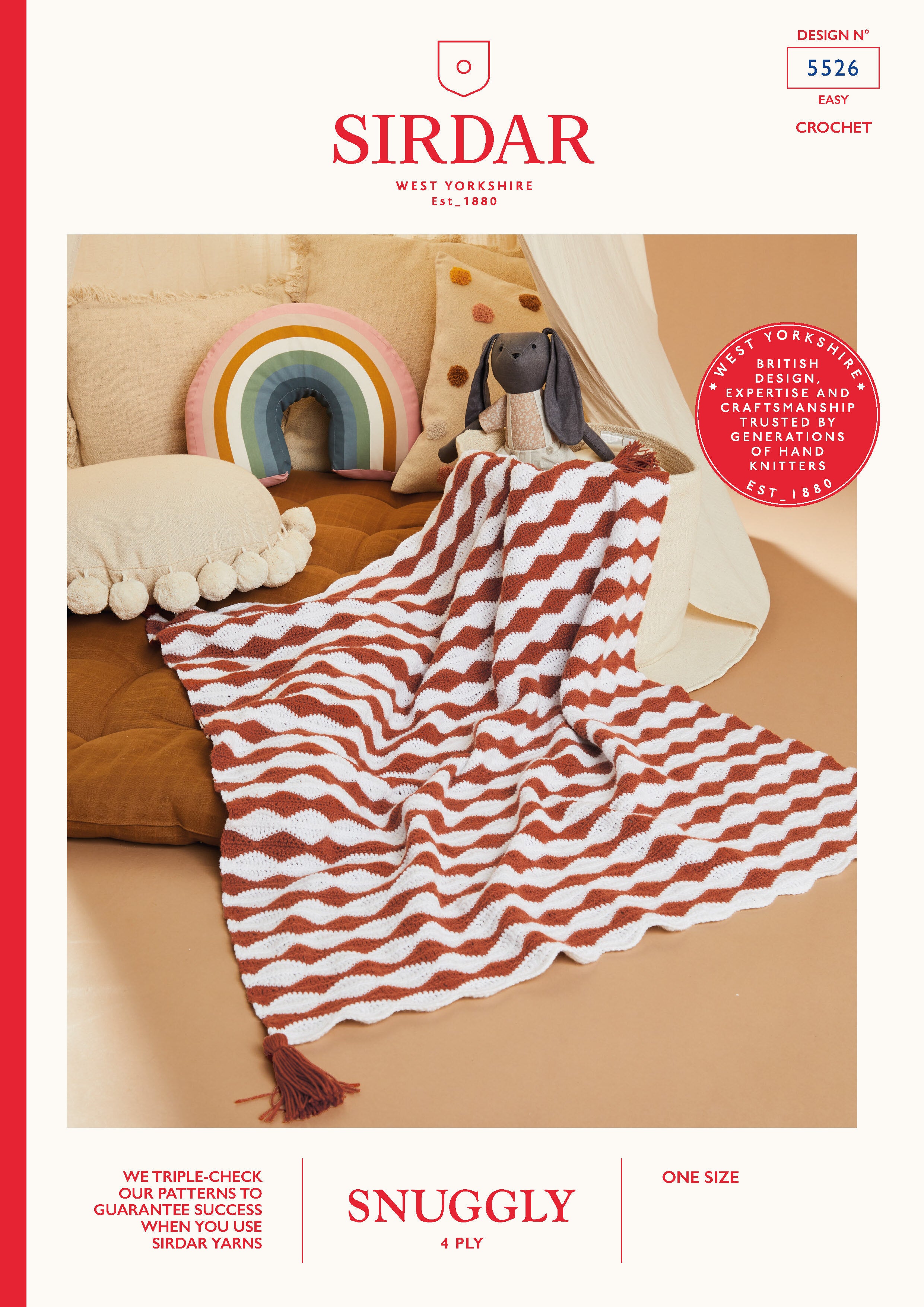 Diamond Tasselled Blanket in Sirdar Snuggly 4ply - 5526 - Downloadable PDF