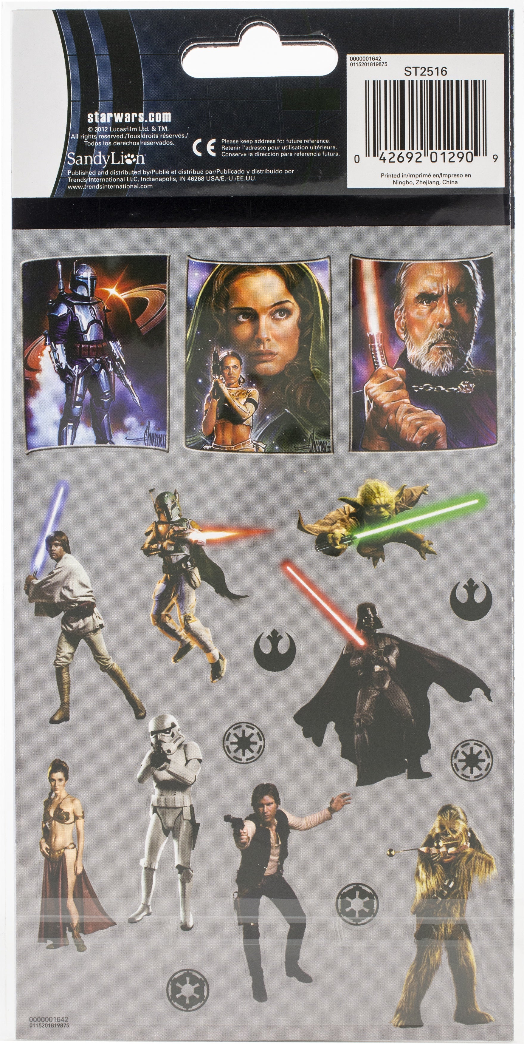 Trends International SandyLion Disney Standard Stickers - Star Wars, 4/Sheets