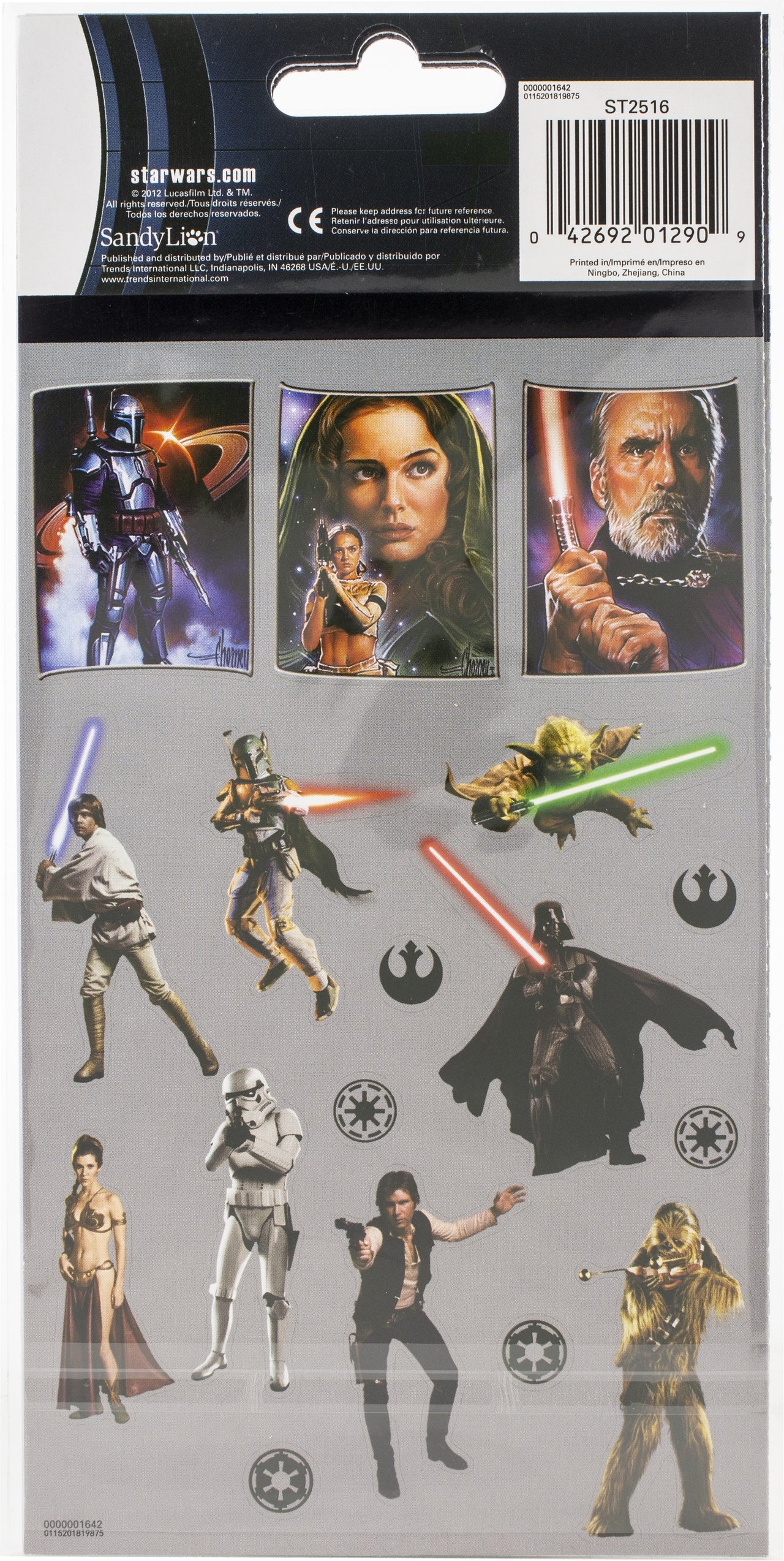 Trends International SandyLion Disney Standard Stickers - Star Wars, 4/Sheets