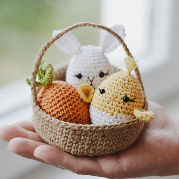 Easter Eggs and Jute Basket