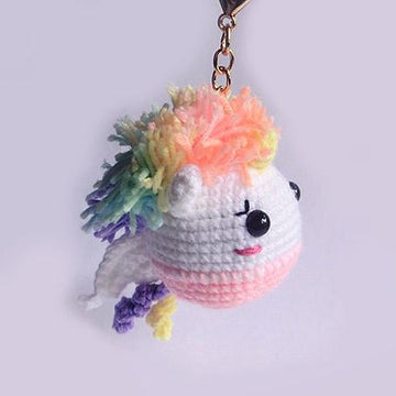 Winny Unicorn Crochet Pattern, Rainbow Unicorn, Bag Charm,