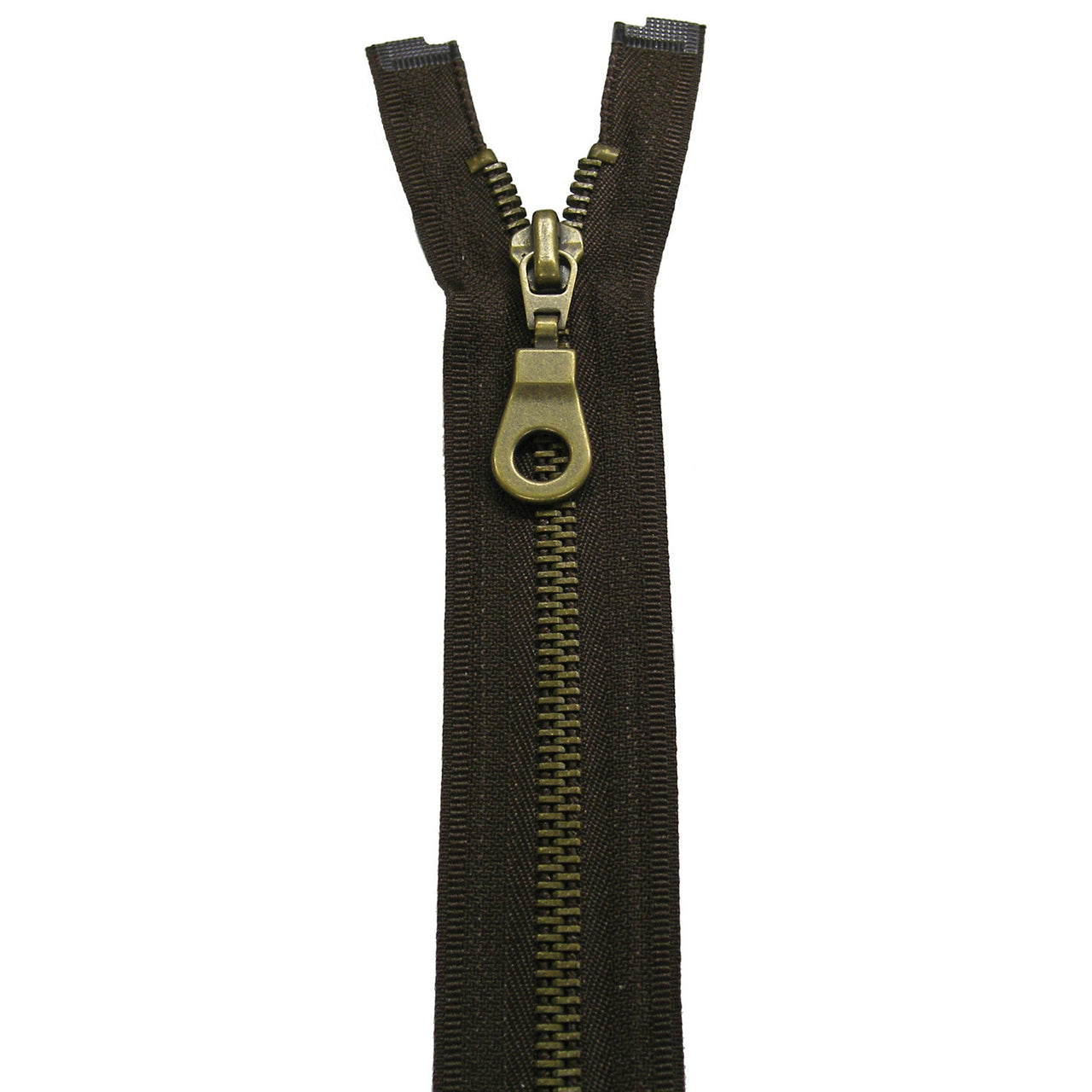 Fashion Coat And Jack Zip With Antique Brass Metal Teeth 55cm/22in - Black (580)