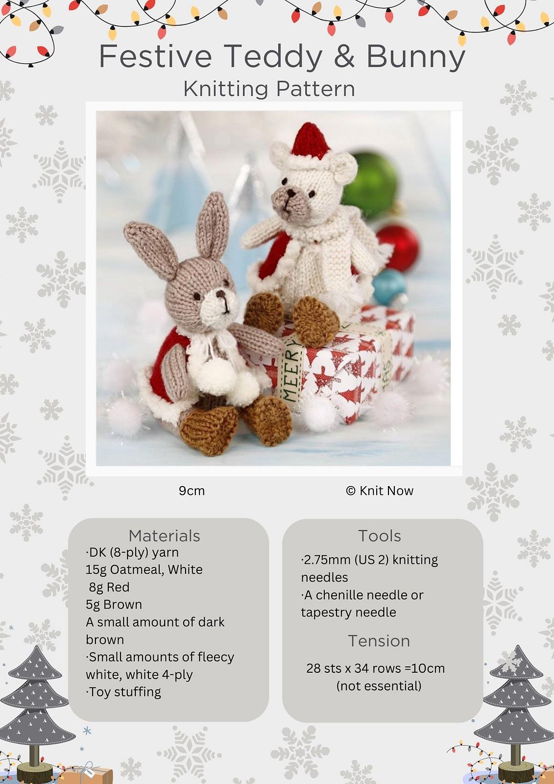 Festive Teddy and Bunny