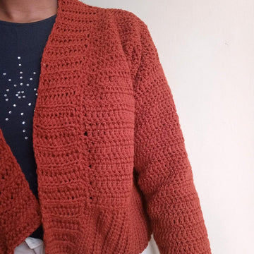 Crochet bomber cardigan