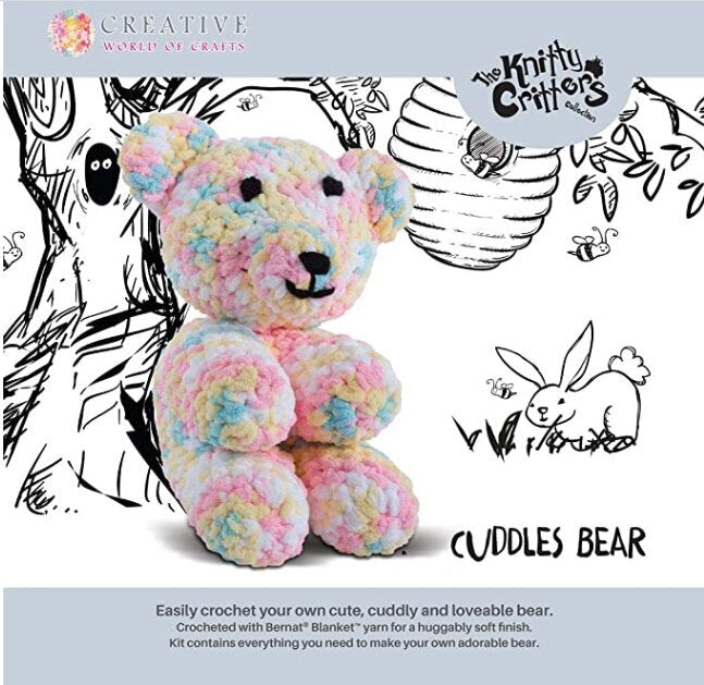 Creative World Of Crafts Knitty Critters - Cuddles Teddy Bear Crochet Kit