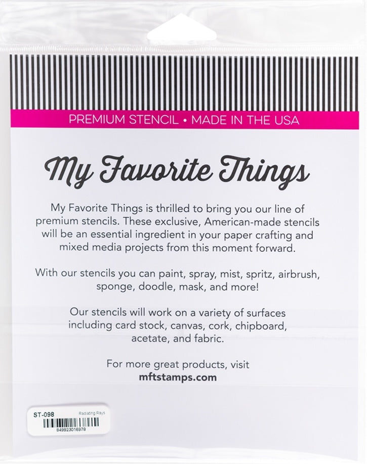 My Favorite Things Premium Stencil 6"X6" - Radiating Rays
