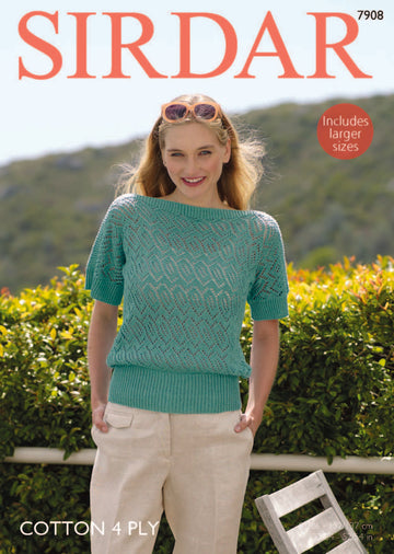 Top in Sirdar Cotton 4 Ply - 7908 - Downloadable PDF