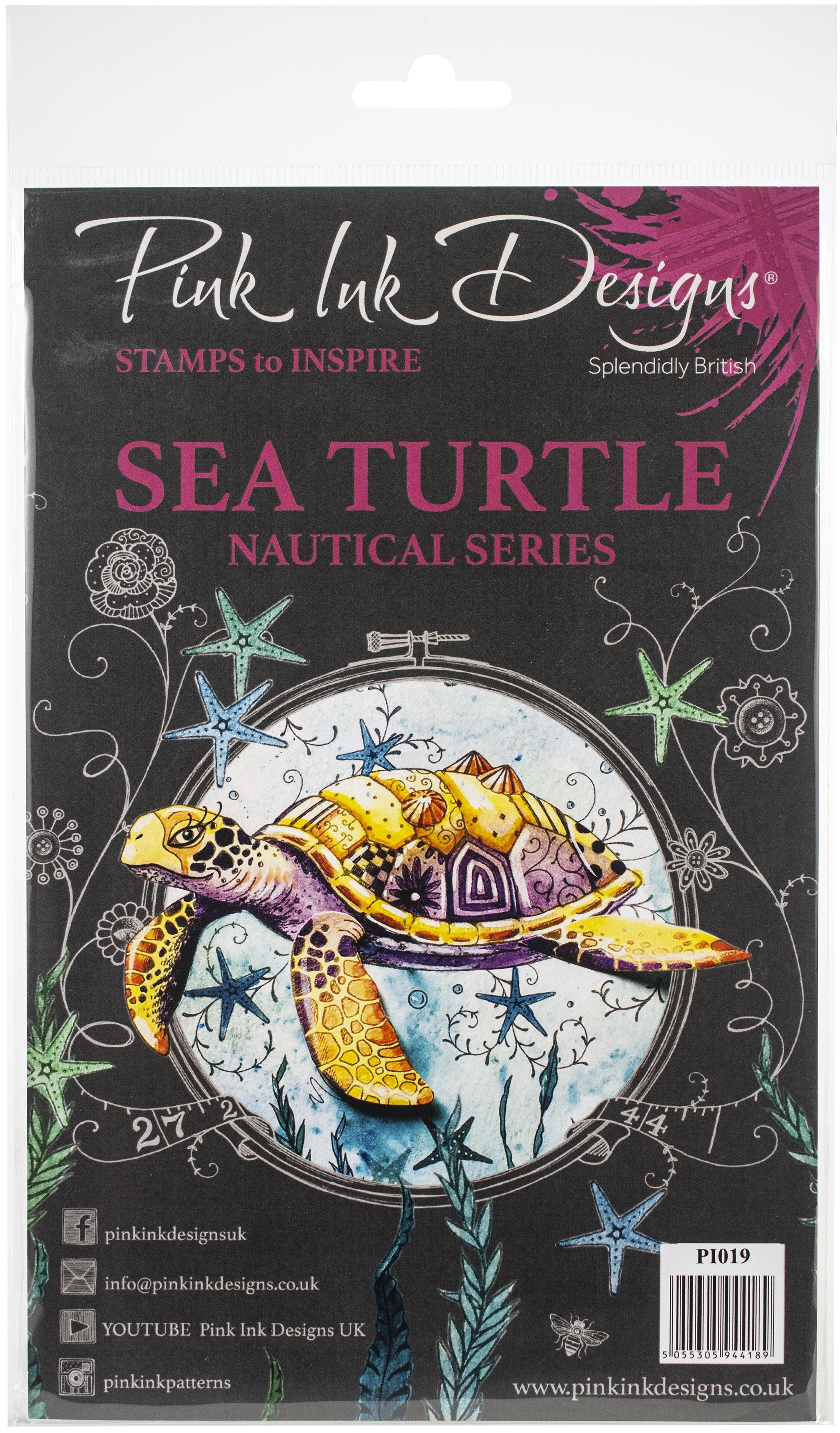 Creative Expressions Pink Ink Designs A5 Clear Stamp Set - Sea Turtle
