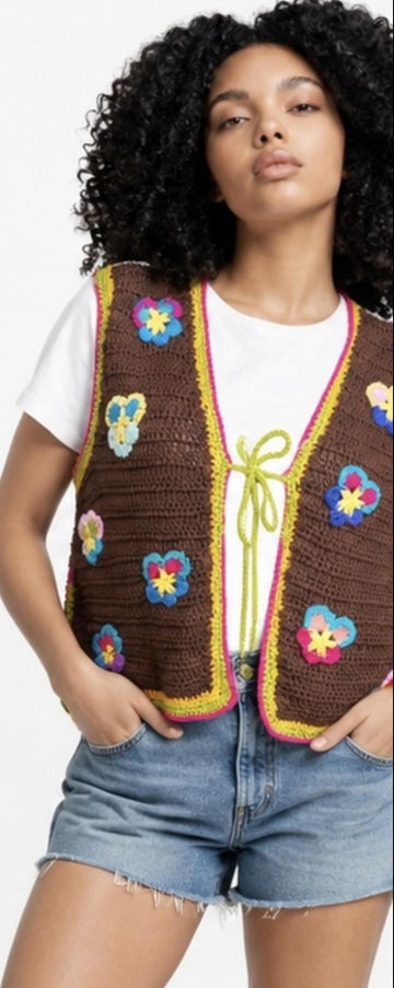 Flower Power Crochet Waistcoat