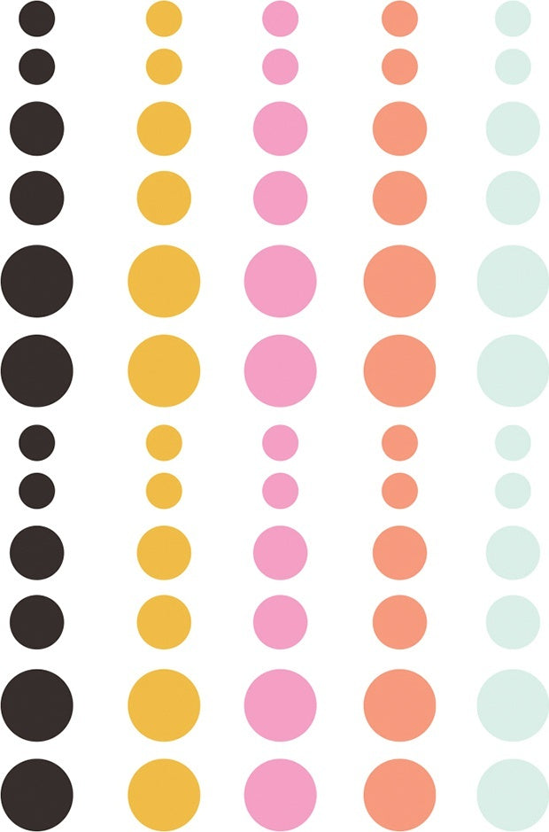 Simple Stories Kate & Ash Enamel Dots Embellishments 60/Pkg - 620044