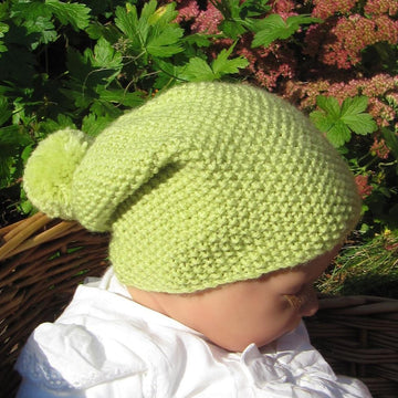 Baby Moss Stitch Bobble Slouch Hat